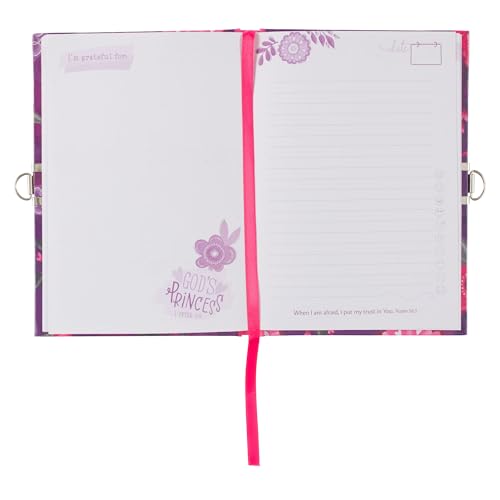 Secret Diary with Lock/Keys, Girls Interactive Christian Purple/Pink Journal with Writing Prompts Teen, Tween God’s Princess 1 Peter 2:9 Bible Verse