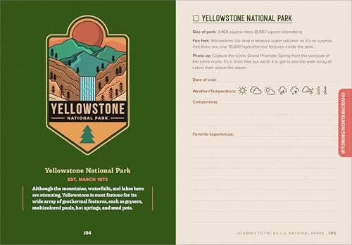 Journey to the 63 U.S. National Parks: A Journal to Plan, Record, and Remember Your Adventures