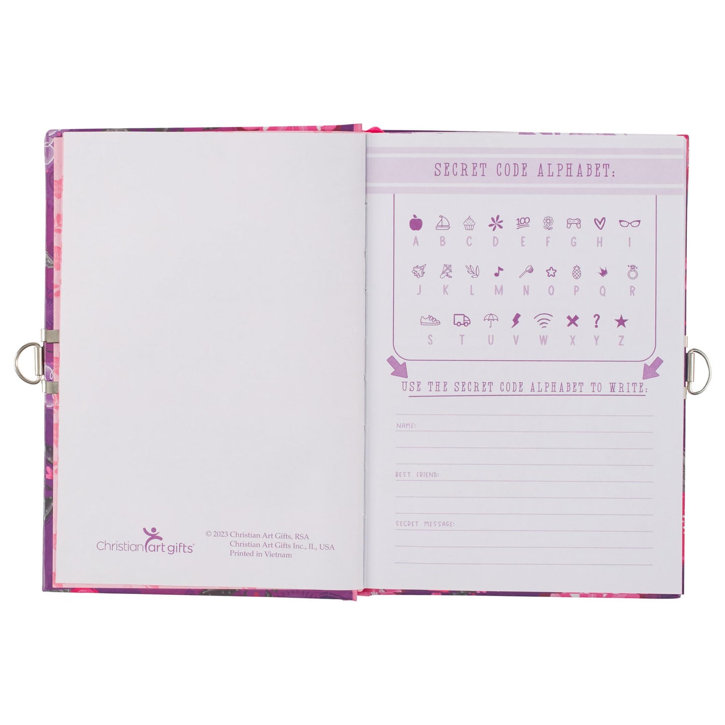 Secret Diary with Lock/Keys, Girls Interactive Christian Purple/Pink Journal with Writing Prompts Teen, Tween God’s Princess 1 Peter 2:9 Bible Verse