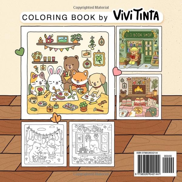 Fuzzy Hygge: Cute and Cozy Coloring Book for Adults & Teens Featuring Adorable Animals Characters for Stress Relief (Fuzzy Friends Coloring)
